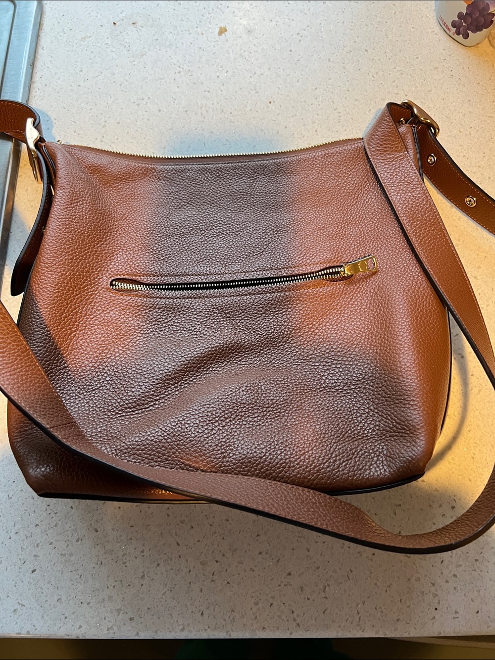 Coach Pebbled Leather Hobo Bag in Dark Brown - Picture 3 of 3